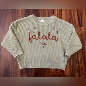‘Falala’ Embroidered Knit Christmas Sweater 24m